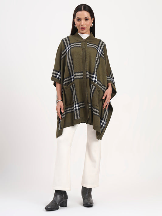 Olive Glencheck Cape