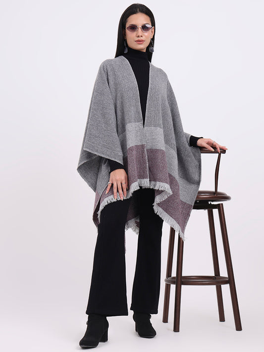 Plumwood Herringbone Handwoven Cape