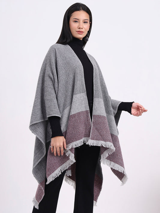 Plumwood Herringbone Handwoven Cape