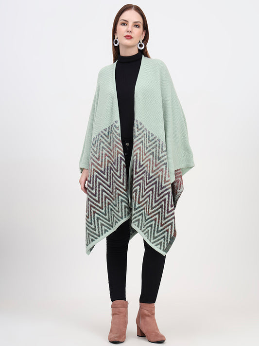 Mint Dawn Chevron Cape