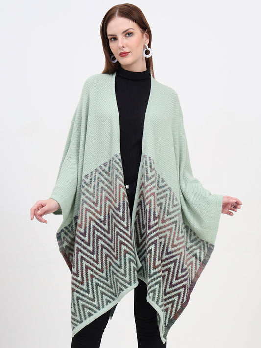 Mint Dawn Chevron Cape