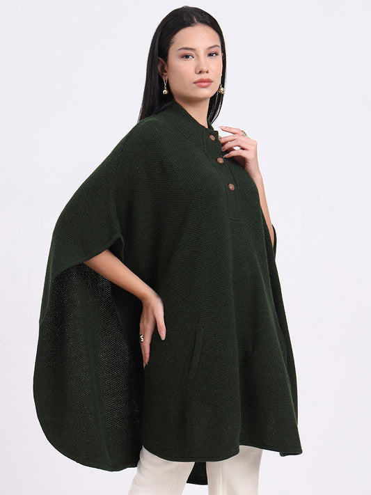 Pinewood Buttoned Poncho