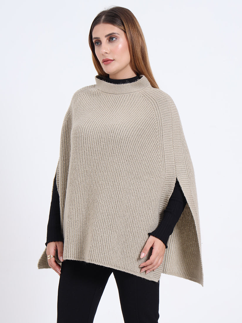 Beige Glow Poncho