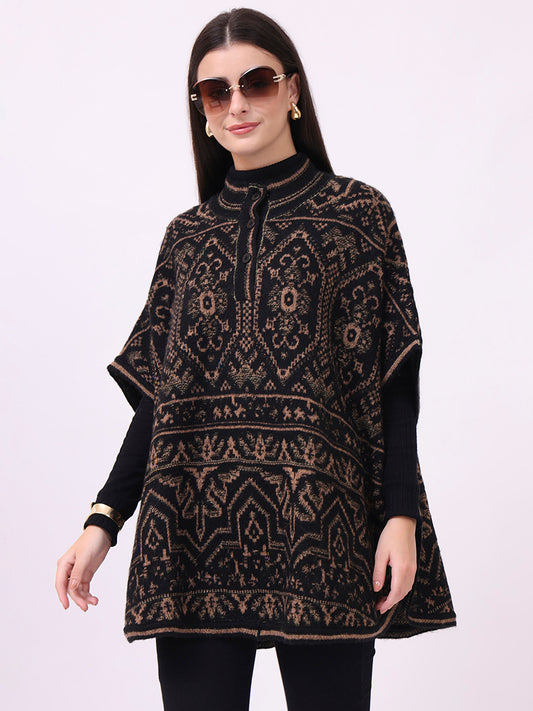 Ebony Tapestry Poncho