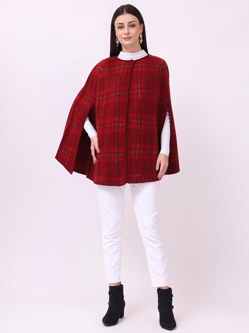Crimson Check Cloak