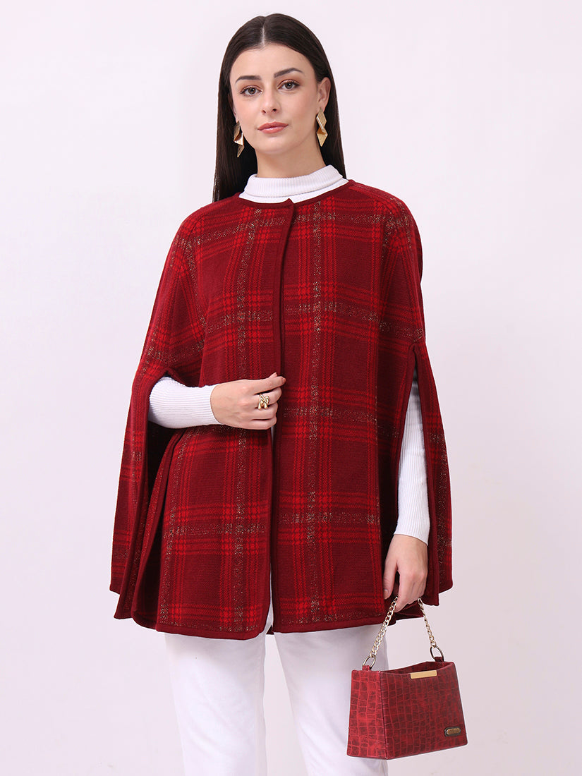 Crimson Check Cloak