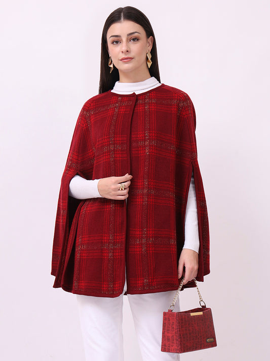 Crimson Check Cloak