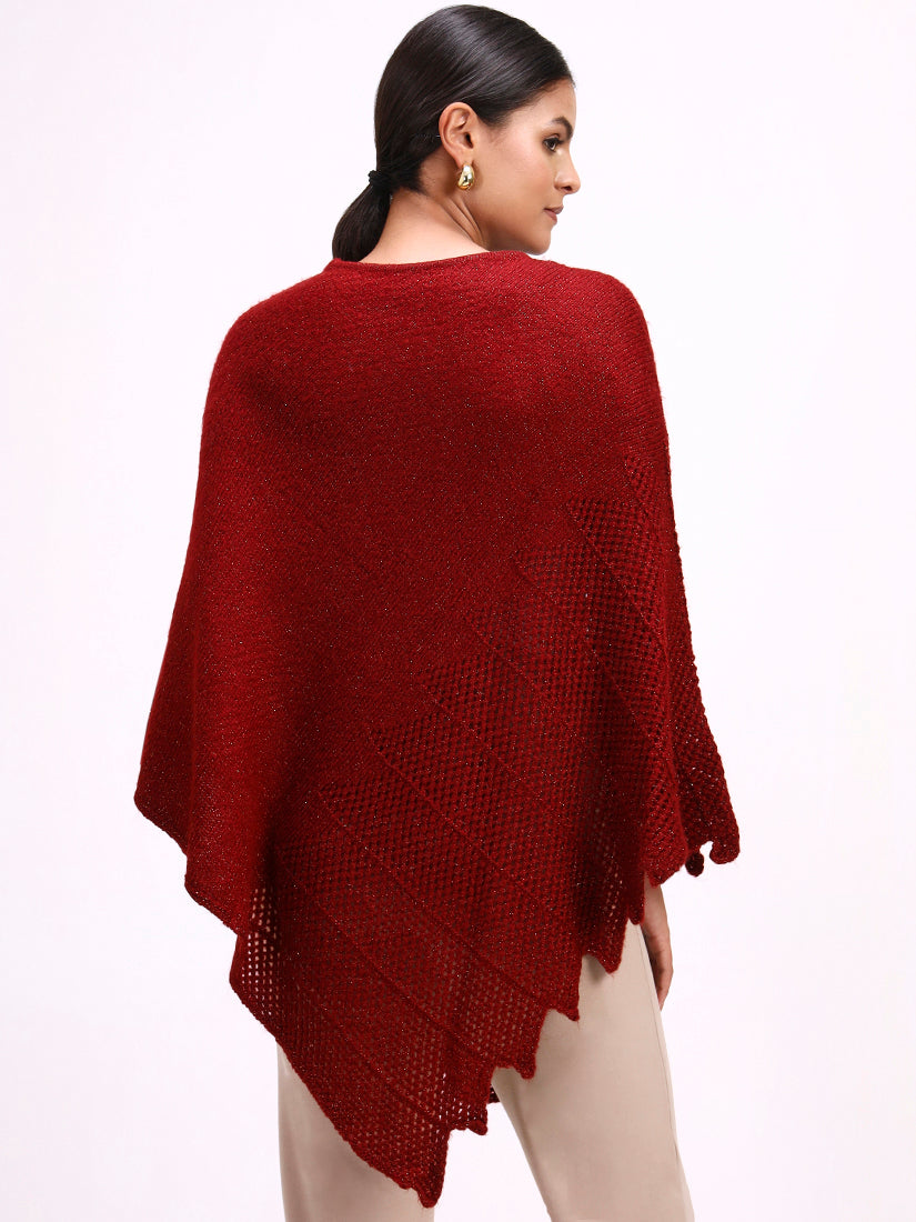 Deep Bordeaux Poncho