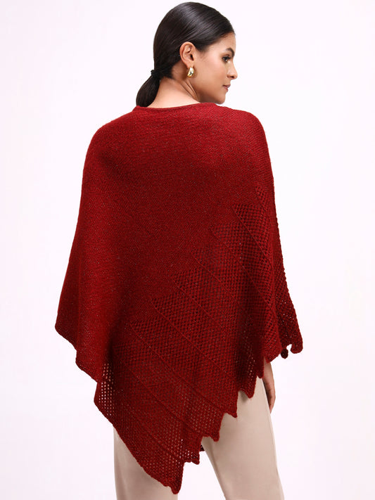 Deep Bordeaux Poncho