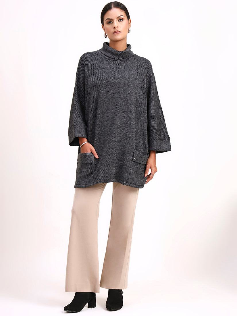 Graphite Cowl Poncho