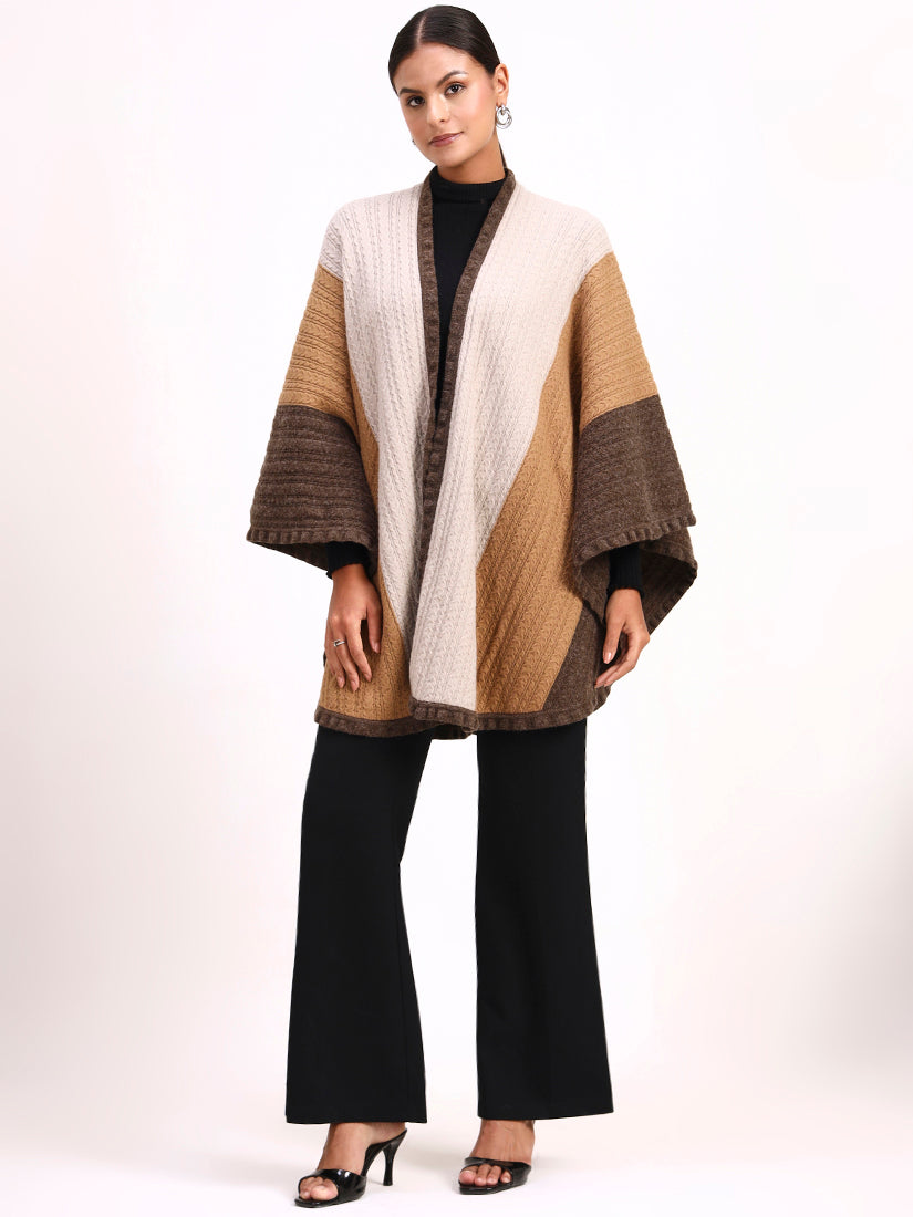 Sable Tricolore Poncho