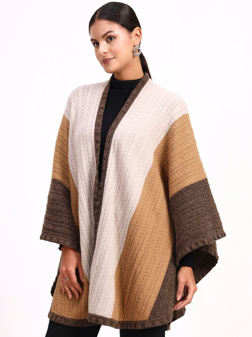 Sable Tricolore Poncho