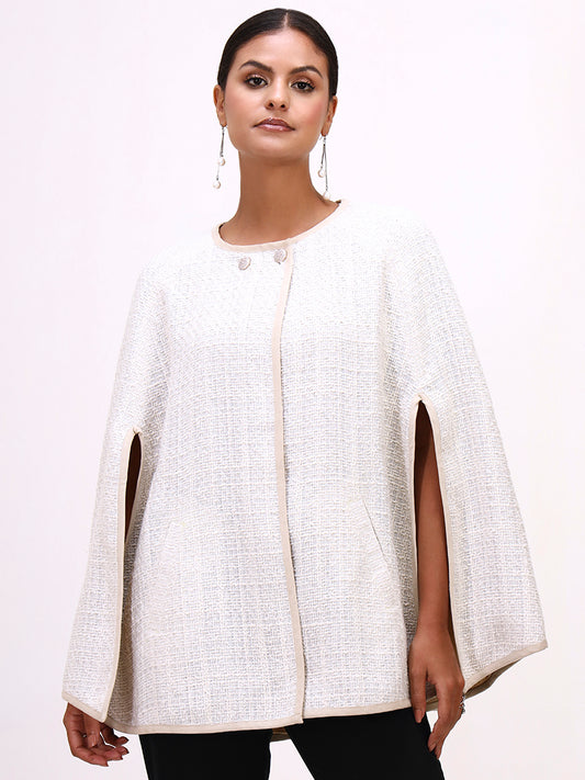 Ivory Bouclé Cloak
