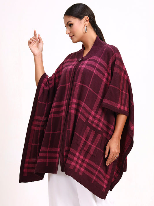 Bourgogne Tartan Cape