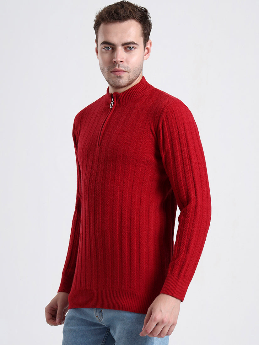 Burgundy Hearth Quarter-Zip Sweater