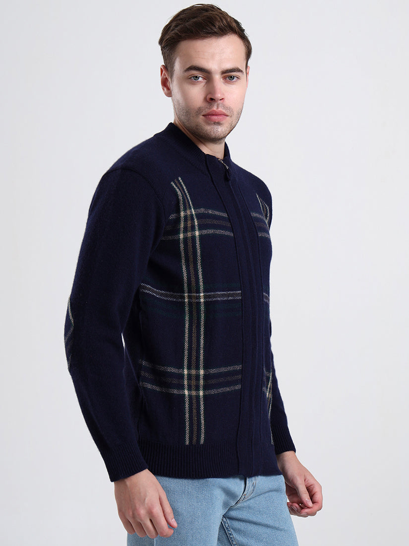 Midnight Tartan Zip Cardigan