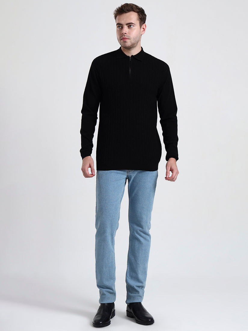 Midnight Quarter-Zip Knit Polo