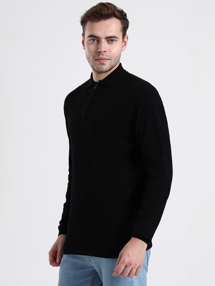 Midnight Quarter-Zip Knit Polo