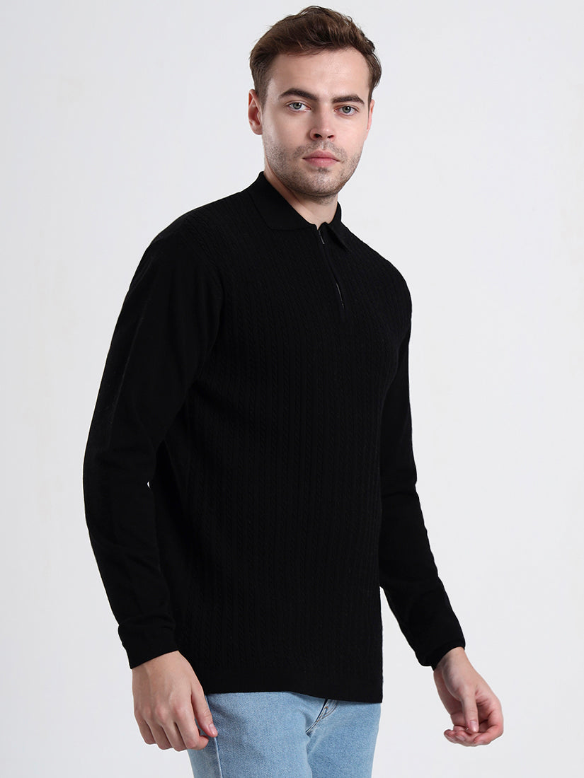 Midnight Quarter-Zip Knit Polo