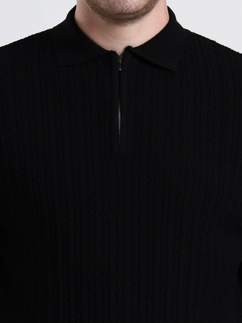 Midnight Quarter-Zip Knit Polo