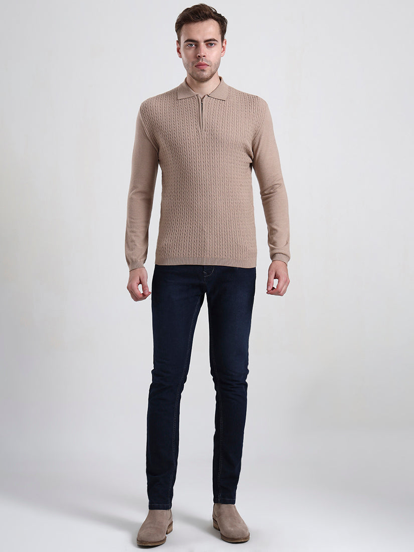Sandstone Quarter-Zip Knit Polo