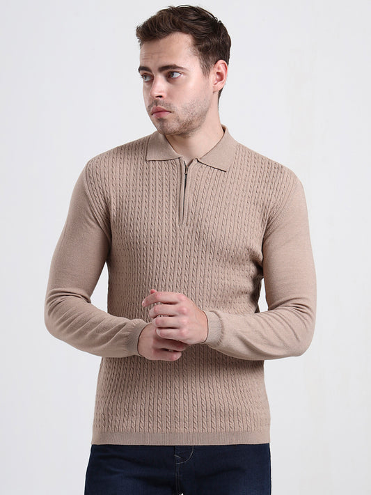 Sandstone Quarter-Zip Knit Polo