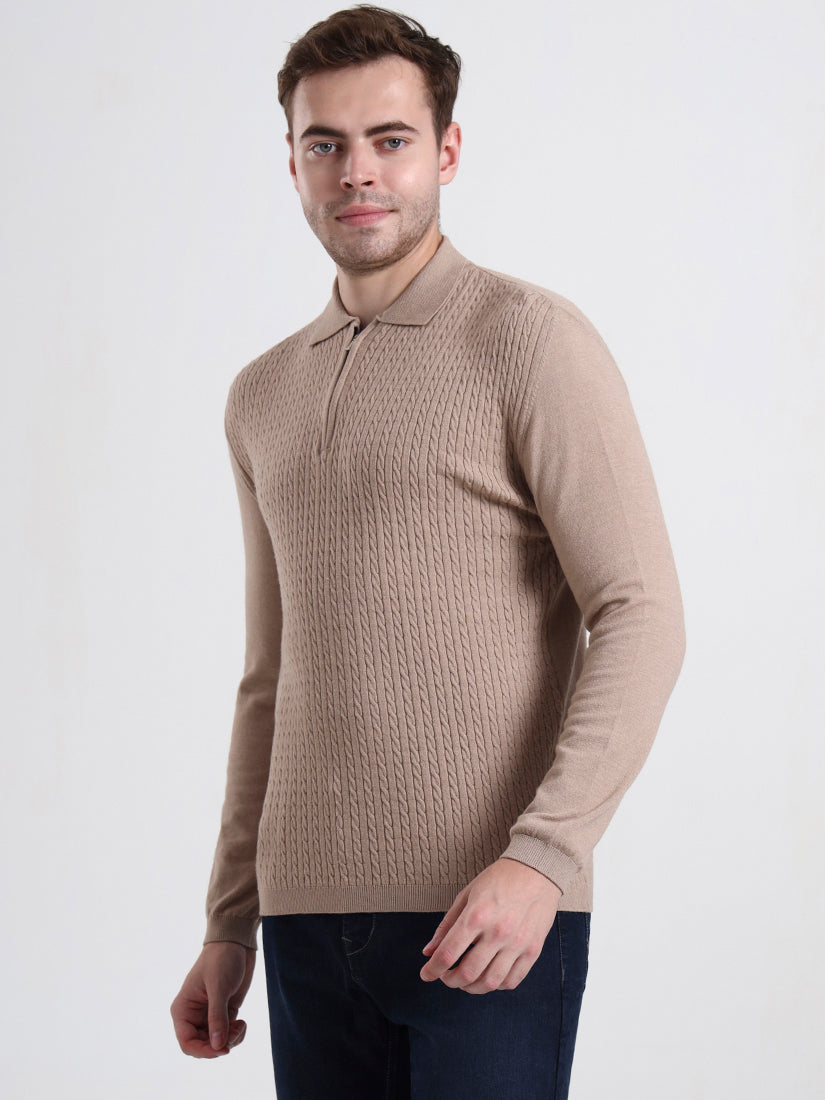 Sandstone Quarter-Zip Knit Polo