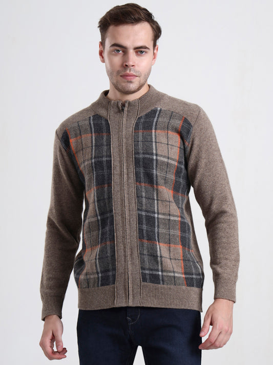Highland Fawn Check Cardigan