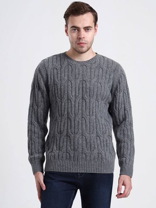 Silver Heather Cable Sweater