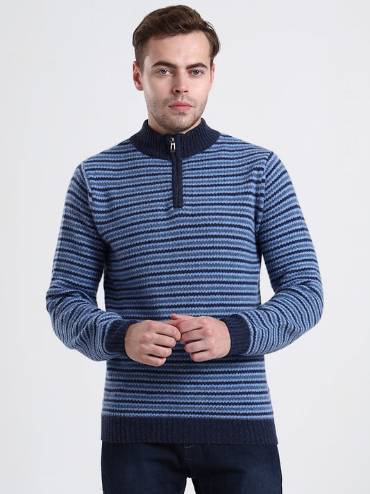 Ravenstone Striped Lambswool Half-Zip