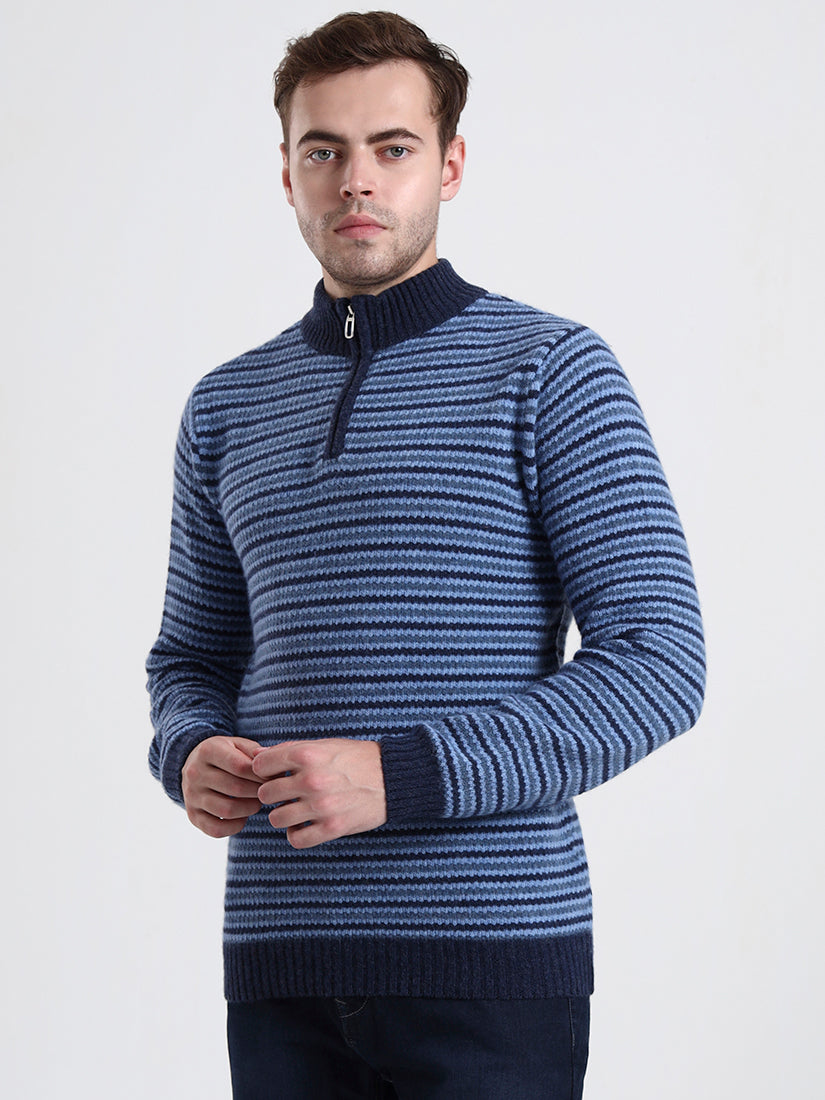 Ravenstone Striped Lambswool Half-Zip