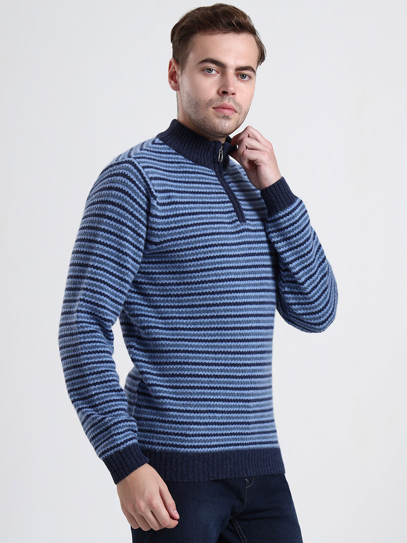 Ravenstone Striped Lambswool Half-Zip