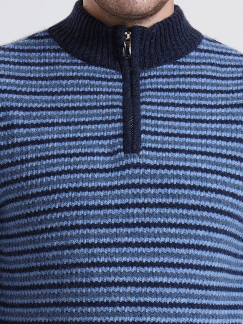 Ravenstone Striped Lambswool Half-Zip