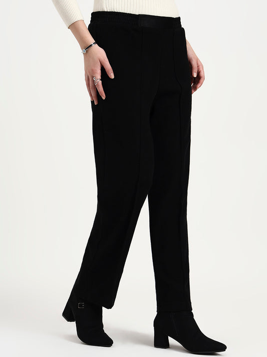 Coren Shadow Black Knit Trouser