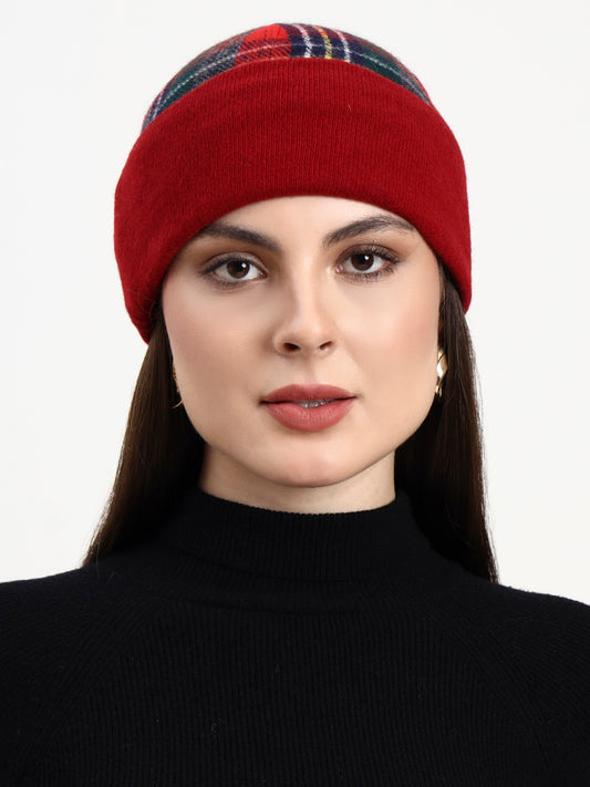 Imperial Red Check Beanie