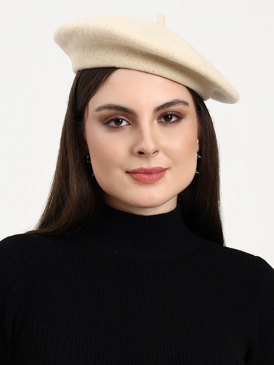 Ivory Mist Merino Wool Beret