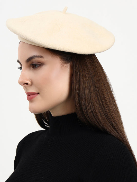 Ivory Mist Merino Wool Beret