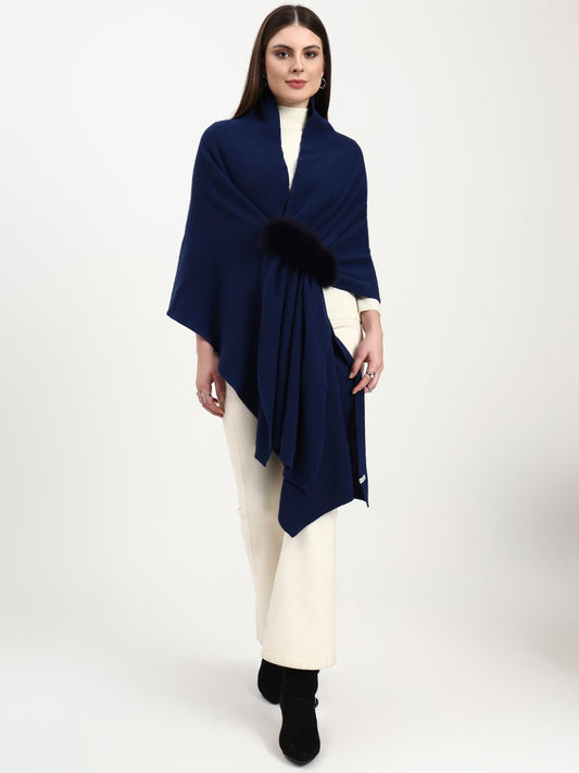 Blue Haze Fur-Detail Wrap