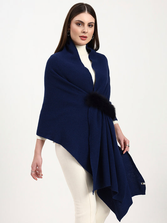 Blue Haze Fur-Detail Wrap