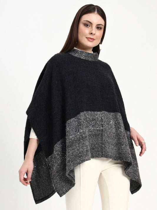 Ash Mist Contrast Poncho