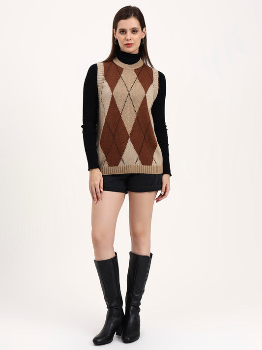 Mocha Grove Sleeveless Cardigan