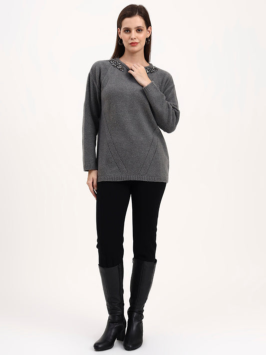 Silver Nocturne Embellished Cardigan