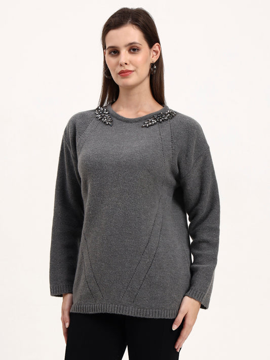 Silver Nocturne Embellished Cardigan