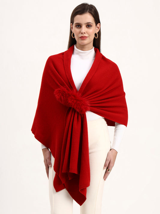 Crimson Frost Fur Wrap