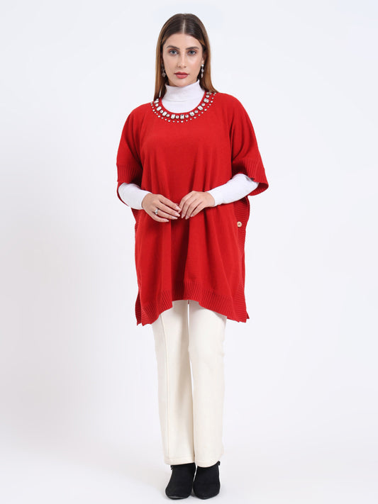 Crimson Jewel Poncho