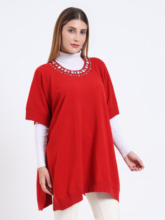 Crimson Jewel Poncho