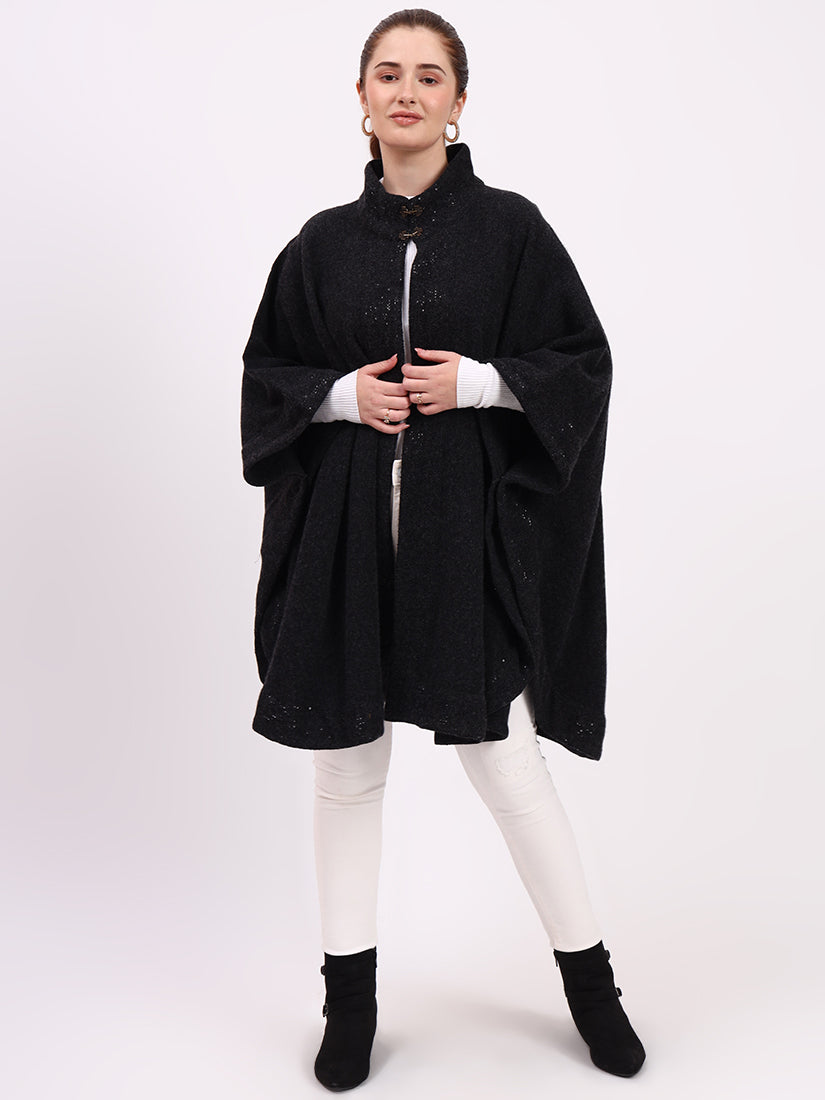 Ebony Crest Lambswool Cape