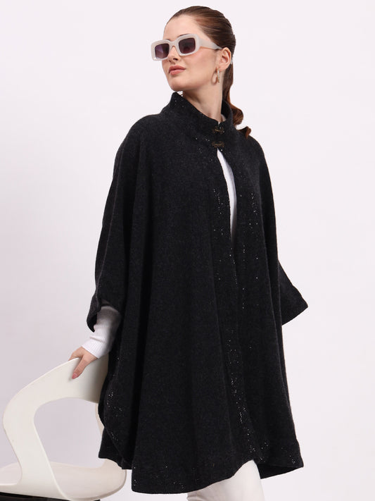 Ebony Crest Lambswool Cape