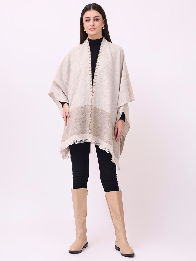 Alabaster Fringe Cape