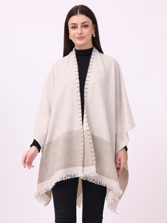 Alabaster Fringe Cape